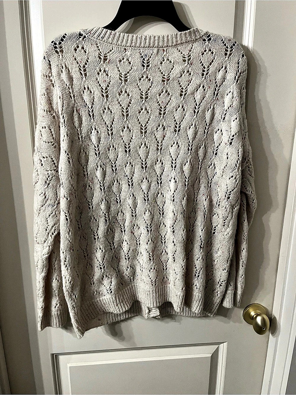 Love by Design Open Knit Cardigan in White/cream Size Medium